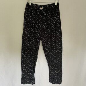 Peach Blossom black and white moon stars 2XL pajama pants casual comfortable